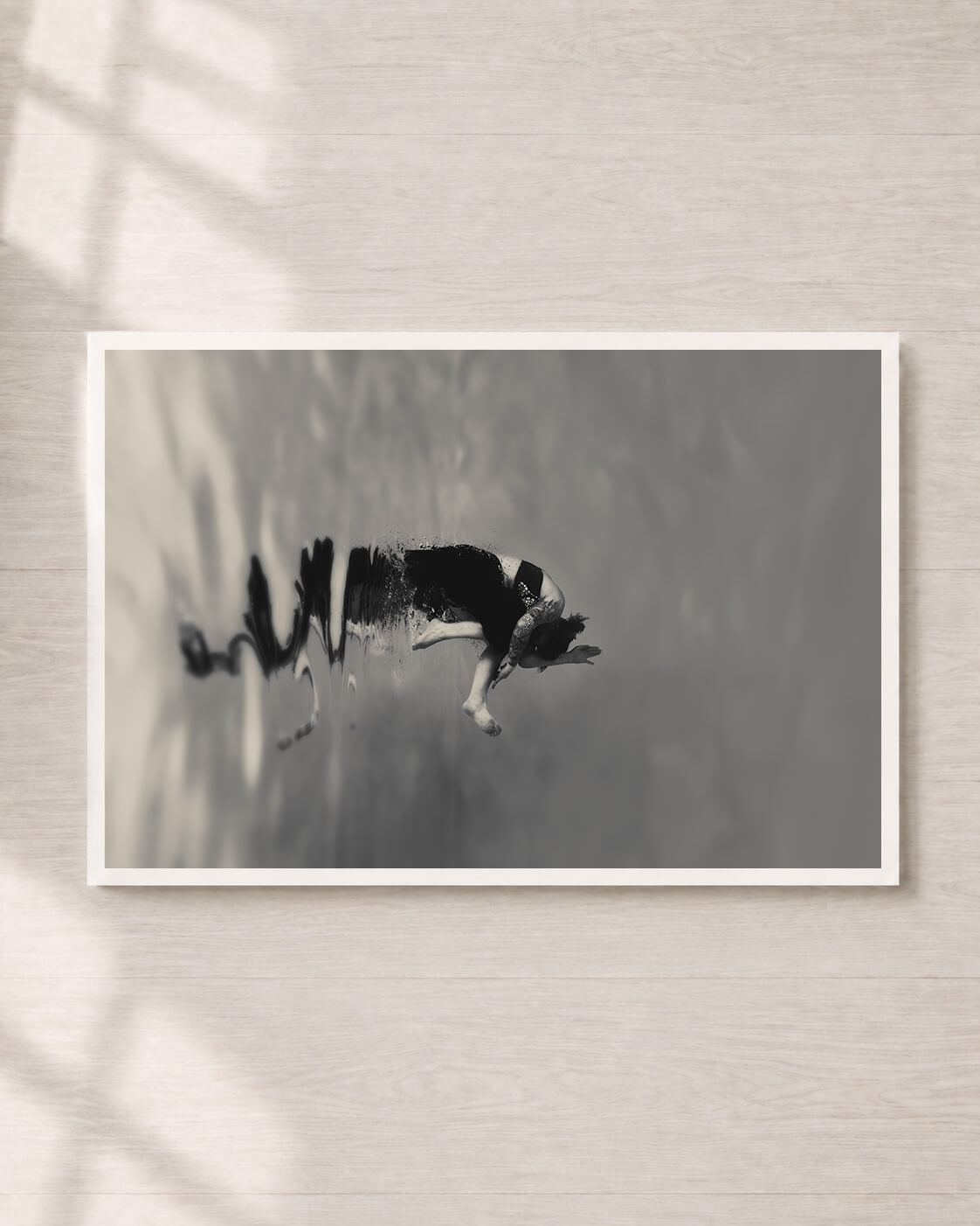 Breaking Through | Fine Art Print, Black and White Photography, Underwater Portrait