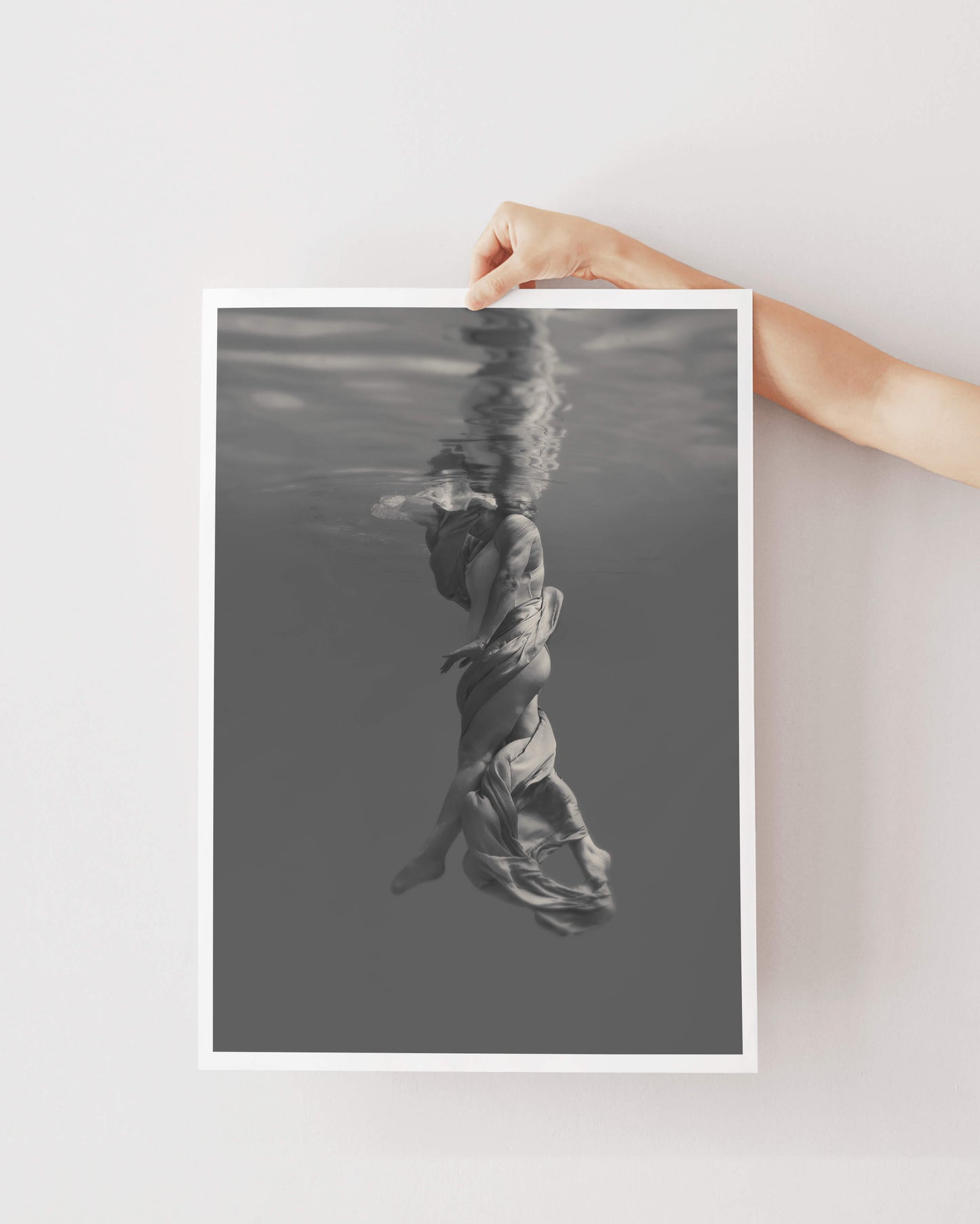 Entangled | Fine Art Print, Black and White Photography, Underwater Portrait