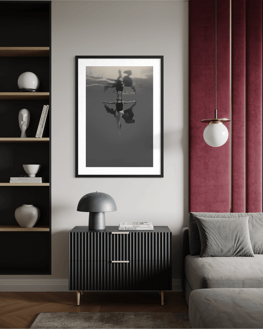 Free | Framed Limited Edition, Black and White Photography, Underwater Portrait