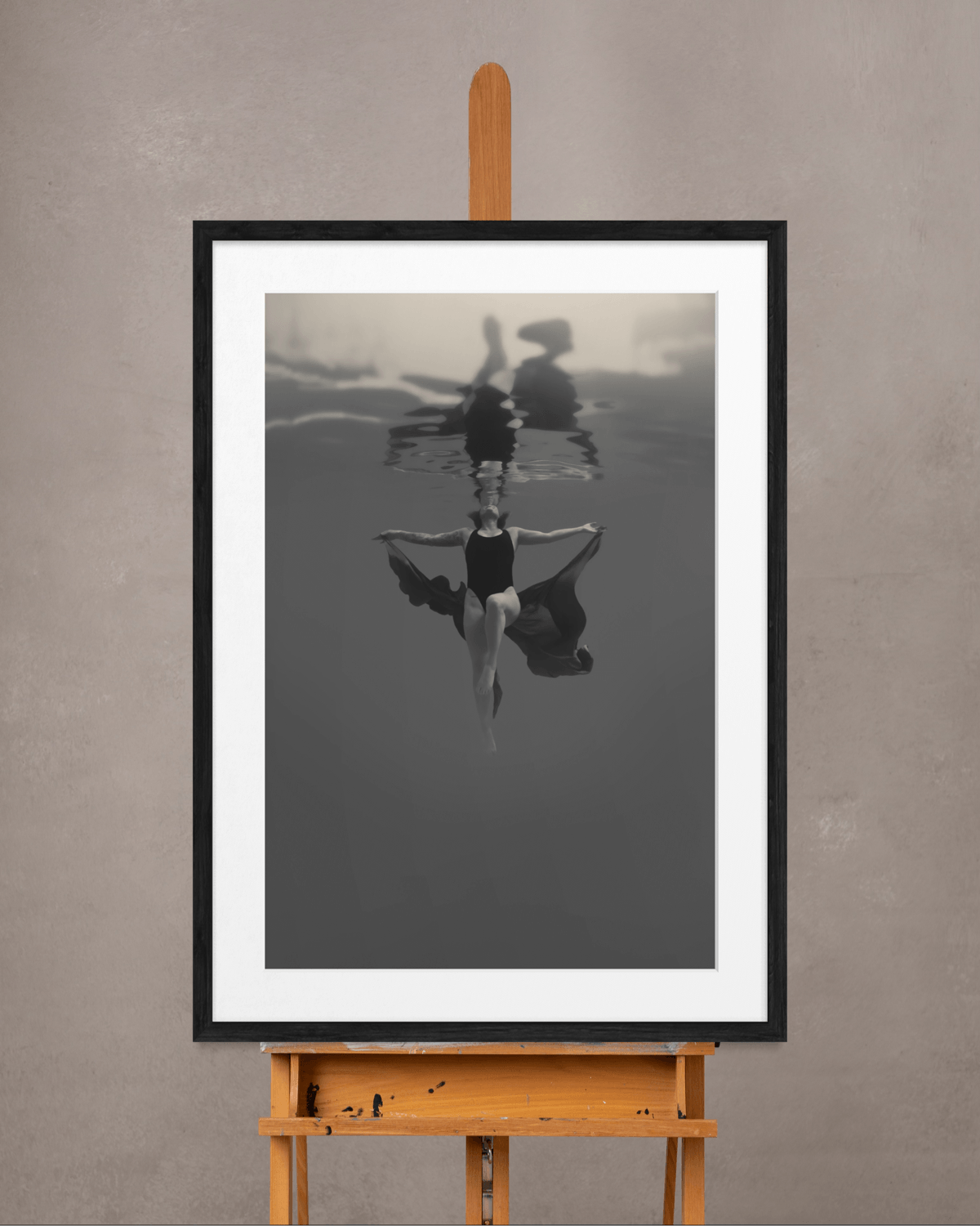 Free | Framed Limited Edition, Black and White Photography, Underwater Portrait