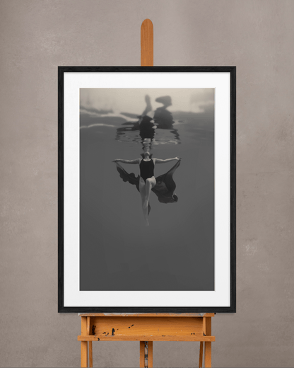 Free | Framed Limited Edition, Black and White Photography, Underwater Portrait