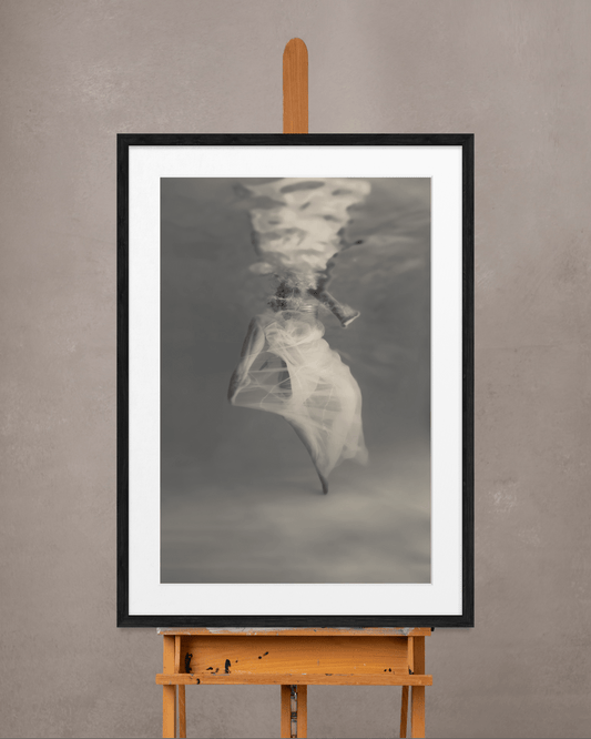 Storm | Framed Limited Edition, Black and White Photography, Underwater Portrait