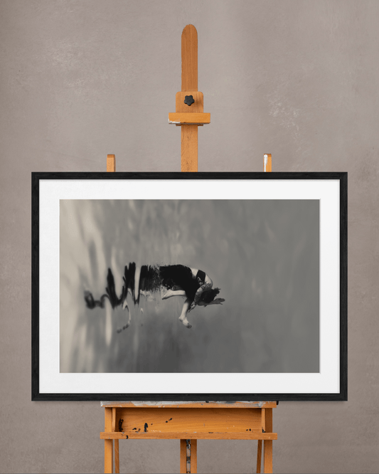 Breaking Through | Framed Limited Edition, Black and White Photography, Underwater Portrait
