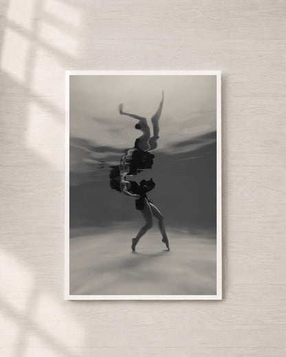Carried | Fine Art Print, Black and White Photography, Underwater Portrait