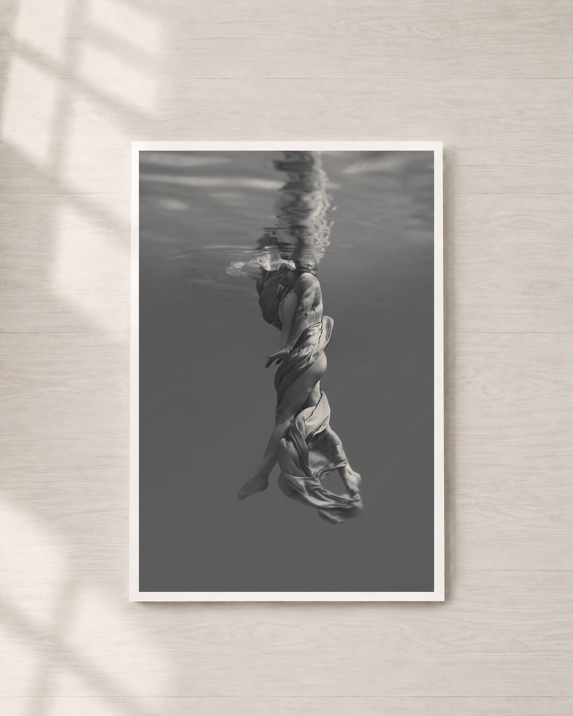 Entangled | Fine Art Print, Black and White Photography, Underwater Portrait