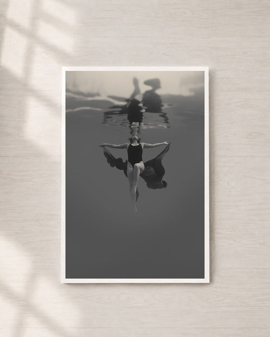 Free | Fine Art Print, Black and White Photography, Underwater Portrait