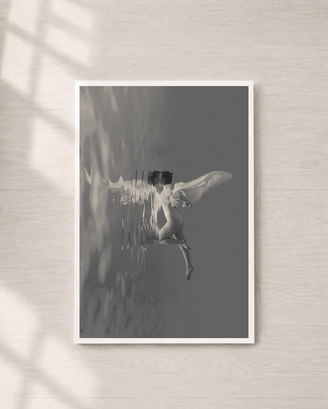 Guided | Fine Art Print, Black and White Photography, Underwater Portrait
