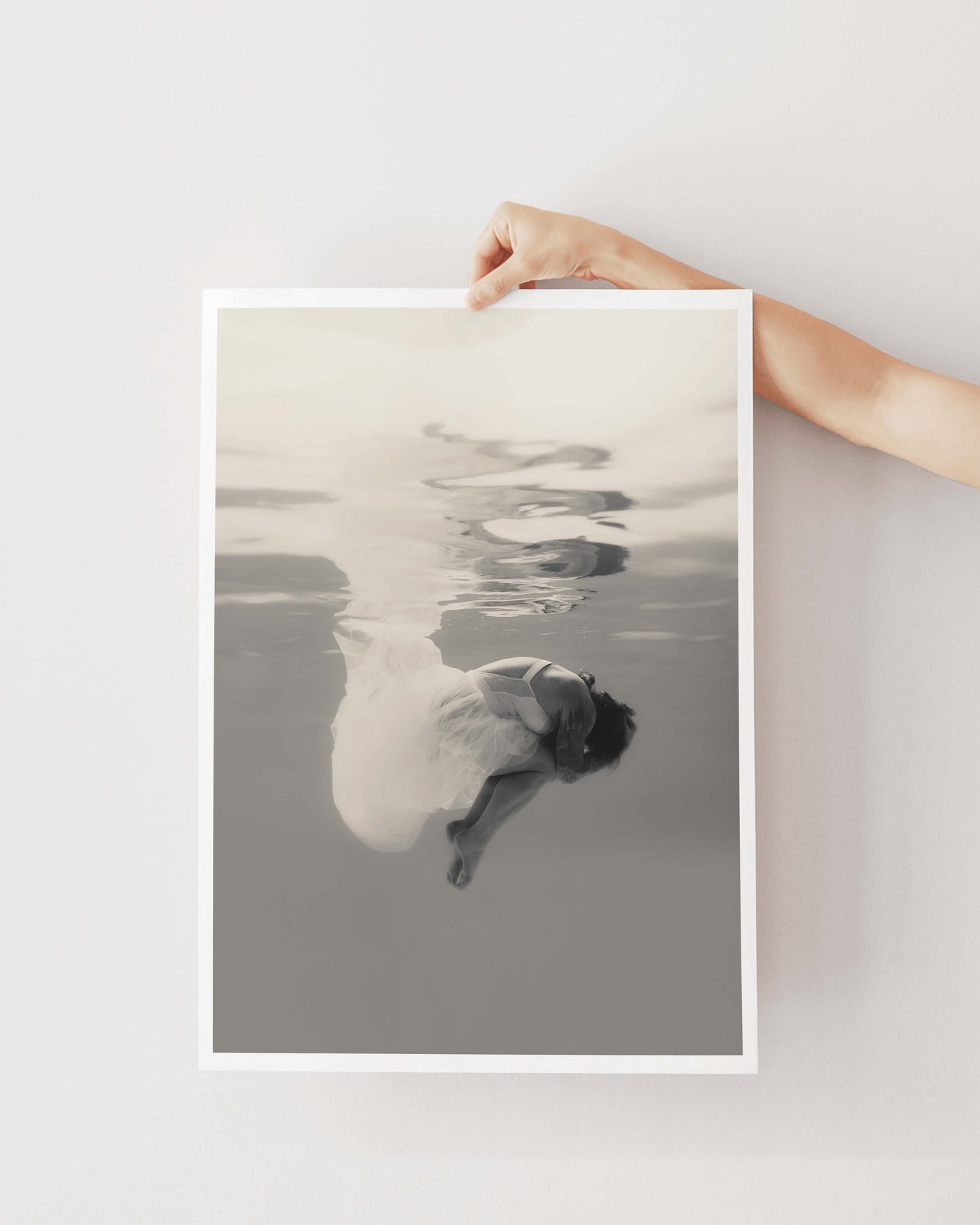 Hushed | Fine Art Print, Black and White Photography, Underwater Portrait