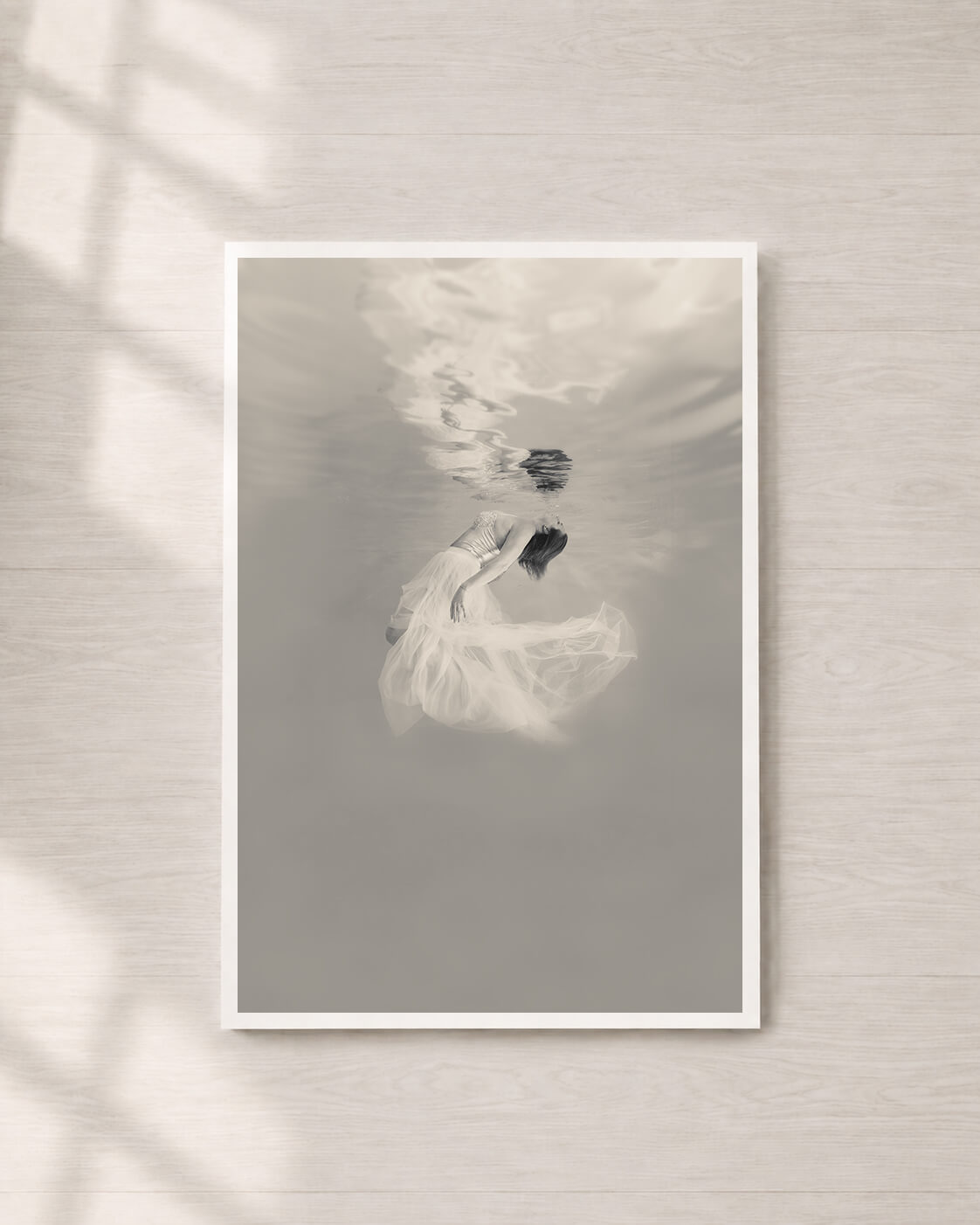 Release | Fine Art Print, Black and White Photography, Underwater Portrait