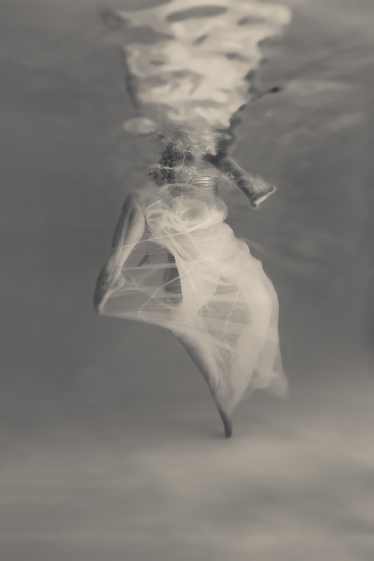 Storm | Framed Limited Edition, Black and White Photography, Underwater Portrait