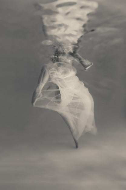 Storm | Framed Limited Edition, Black and White Photography, Underwater Portrait