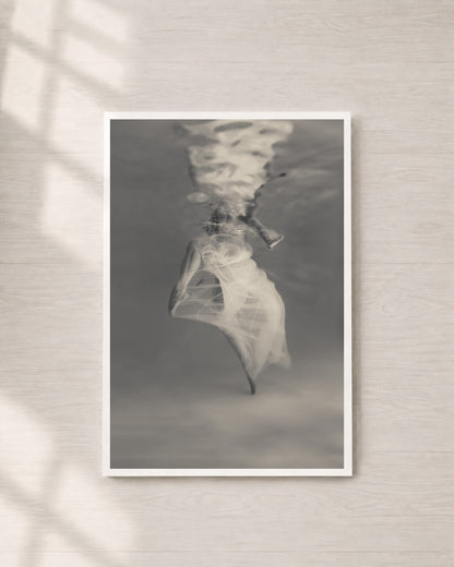 Storm | Fine Art Print, Black and White Photography, Underwater Portrait