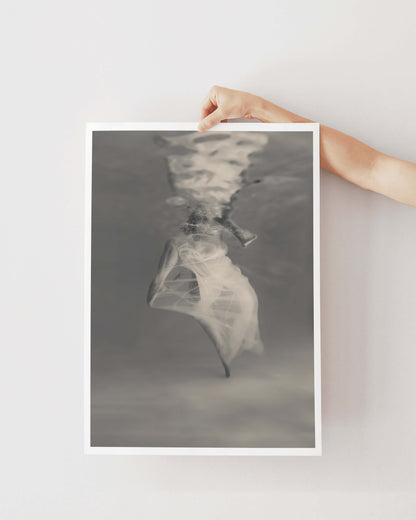 Storm | Fine Art Print, Black and White Photography, Underwater Portrait