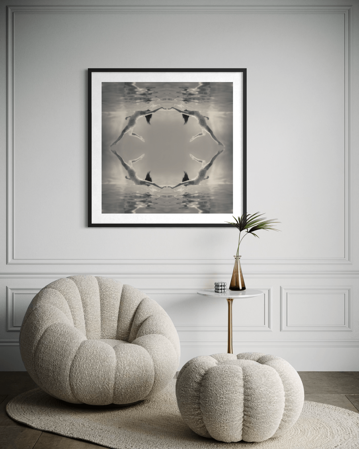 Patterns | Framed Limited Edition, Black and White Photography, Underwater Portrait