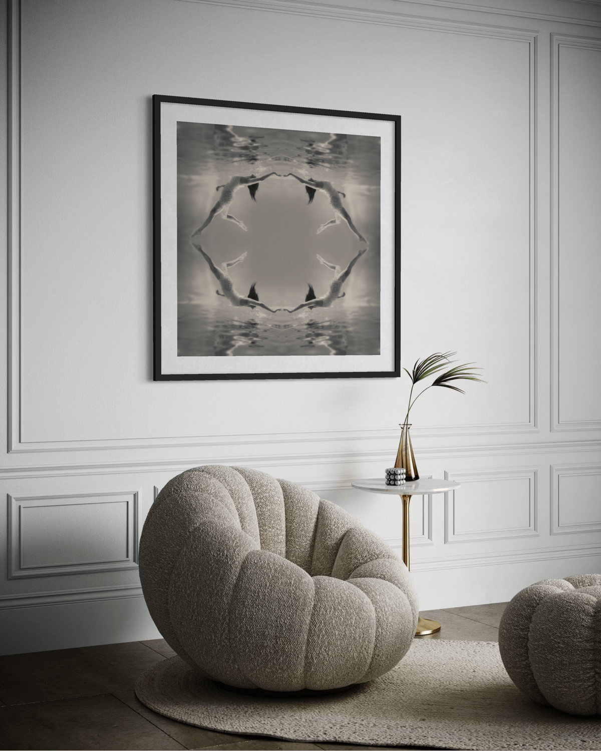Patterns | Framed Limited Edition, Black and White Photography, Underwater Portrait
