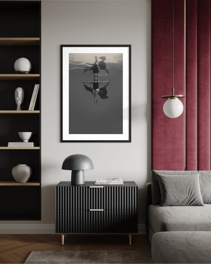 Free | Framed Limited Edition, Black and White Photography, Underwater Portrait