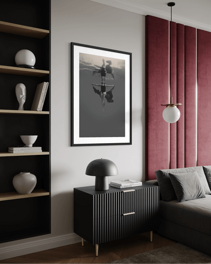 Free | Framed Limited Edition, Black and White Photography, Underwater Portrait